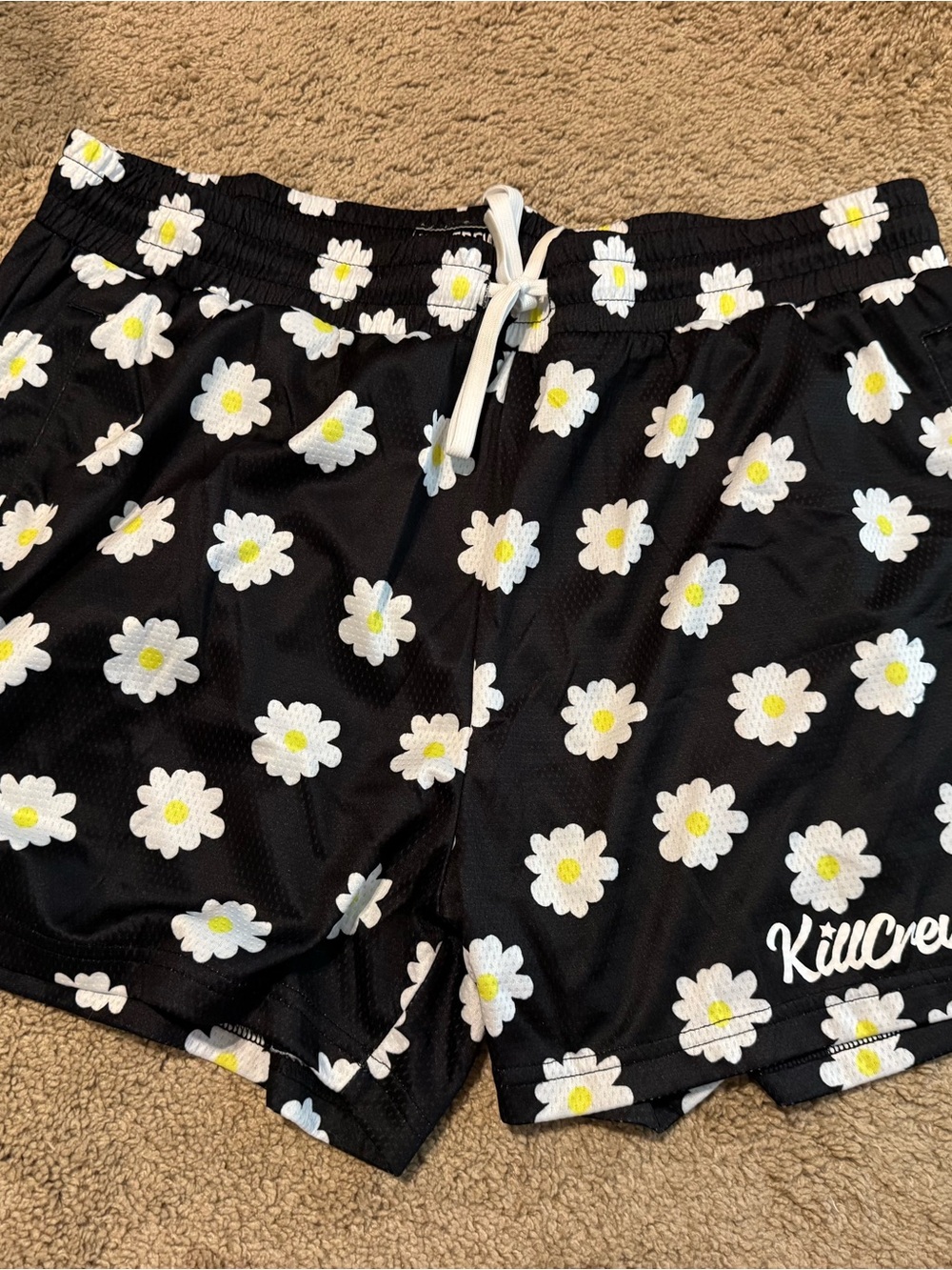 Kill Crew Black Daisy Athletic Shorts